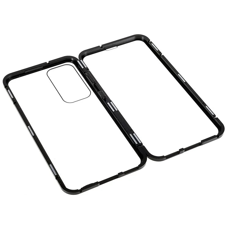 For Samsung Galaxy S24 Magnetic Case Double-Sided Tempered Glass Metal Frame Phone Cover