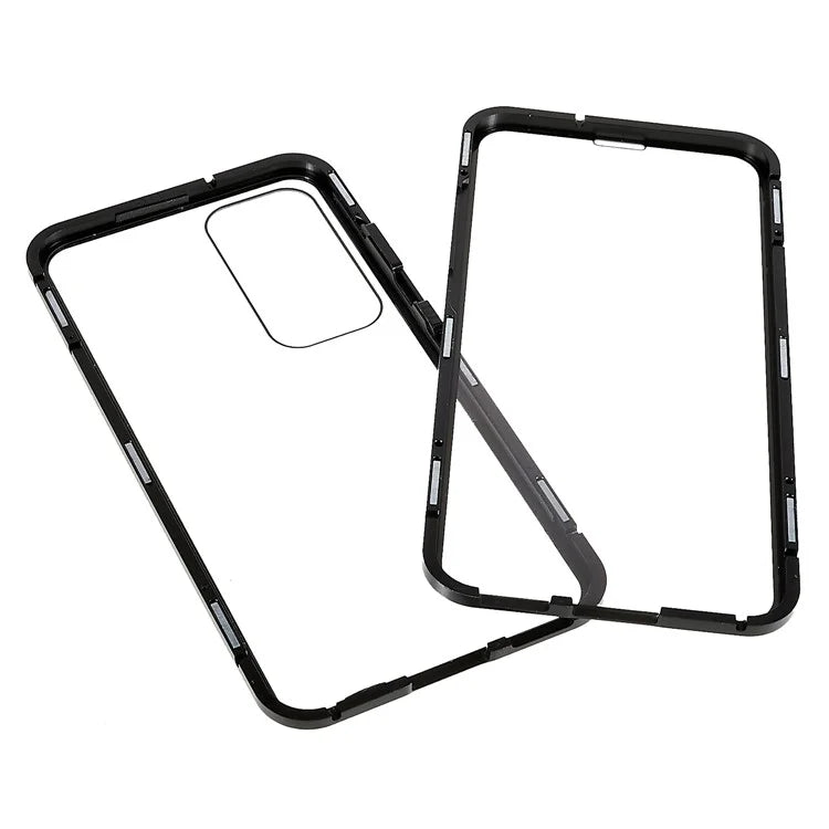 For Samsung Galaxy S24 Magnetic Case Double-Sided Tempered Glass Metal Frame Phone Cover