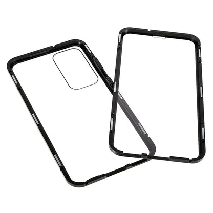 For Samsung Galaxy S24 Magnetic Case Double-Sided Tempered Glass Metal Frame Phone Cover