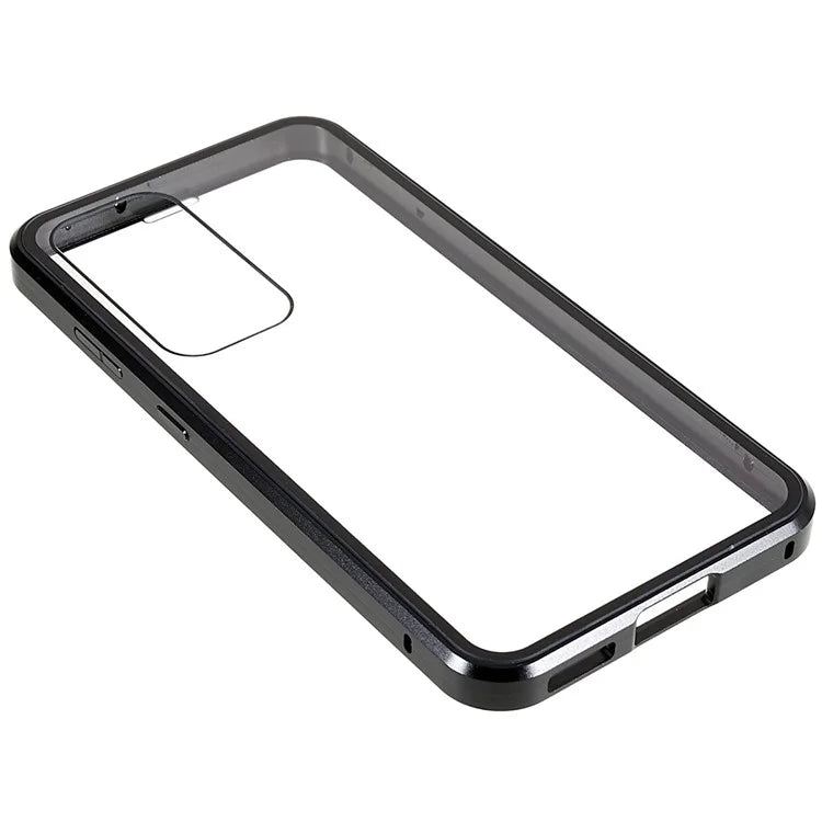 For Samsung Galaxy S24 Magnetic Case Double-Sided Tempered Glass Metal Frame Phone Cover