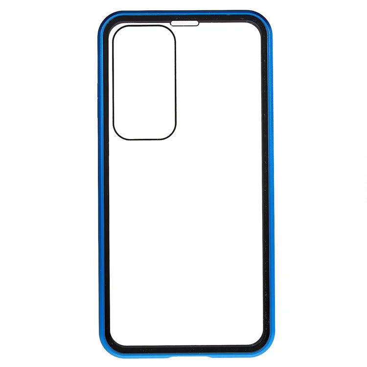 For Samsung Galaxy S24 Magnetic Case Double-Sided Tempered Glass Metal Frame Phone Cover