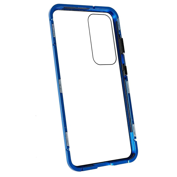 For Samsung Galaxy S24 Magnetic Case Double-Sided Tempered Glass Metal Frame Phone Cover