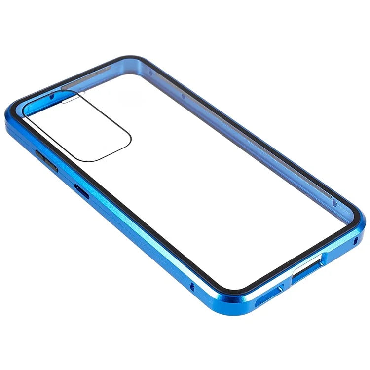 For Samsung Galaxy S24 Magnetic Case Double-Sided Tempered Glass Metal Frame Phone Cover