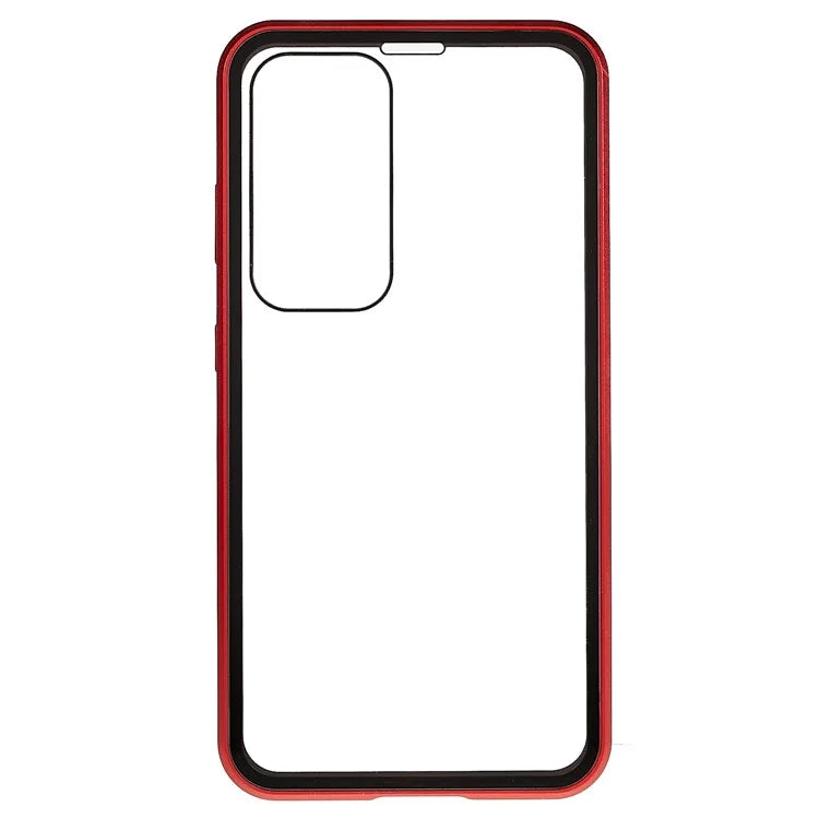 For Samsung Galaxy S24 Magnetic Case Double-Sided Tempered Glass Metal Frame Phone Cover