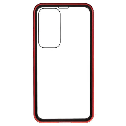 For Samsung Galaxy S24 Magnetic Case Double-Sided Tempered Glass Metal Frame Phone Cover