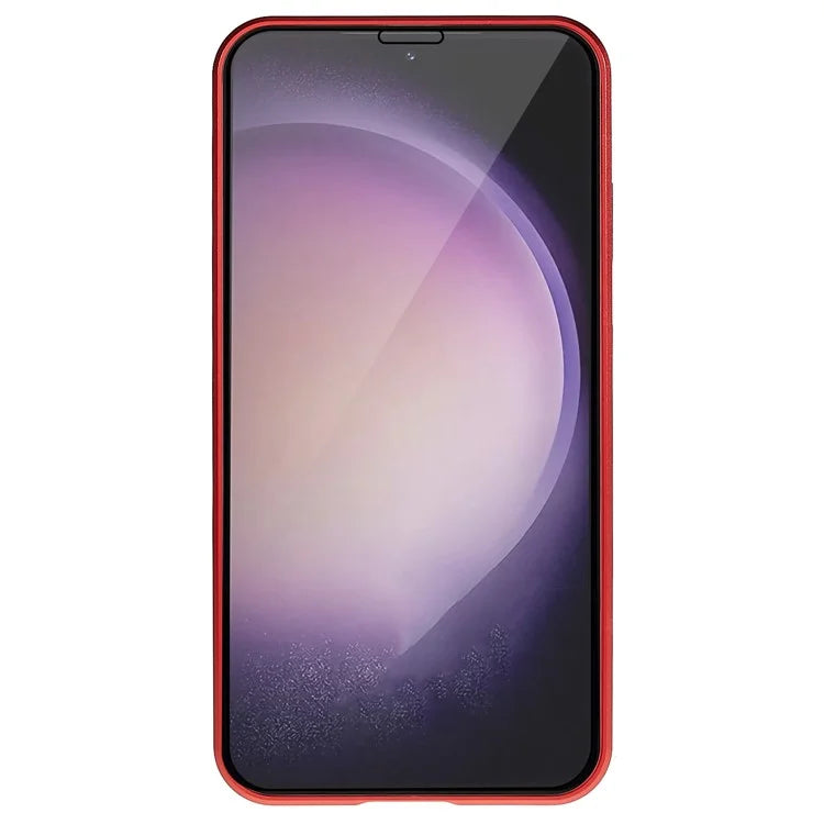 For Samsung Galaxy S24 Magnetic Case Double-Sided Tempered Glass Metal Frame Phone Cover