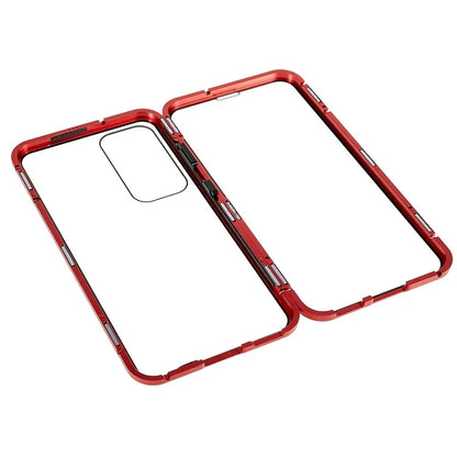 For Samsung Galaxy S24 Magnetic Case Double-Sided Tempered Glass Metal Frame Phone Cover