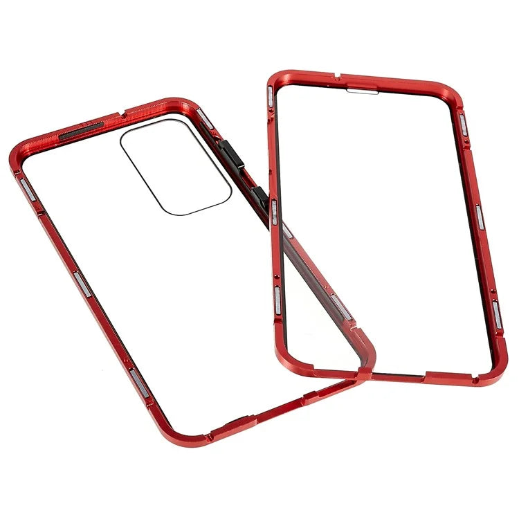 For Samsung Galaxy S24 Magnetic Case Double-Sided Tempered Glass Metal Frame Phone Cover