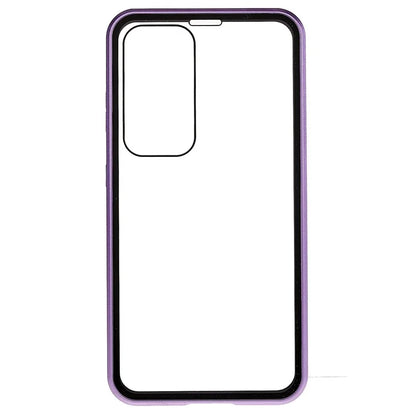 For Samsung Galaxy S24 Magnetic Case Double-Sided Tempered Glass Metal Frame Phone Cover
