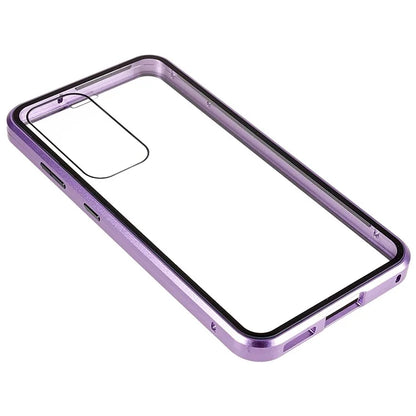 For Samsung Galaxy S24 Magnetic Case Double-Sided Tempered Glass Metal Frame Phone Cover