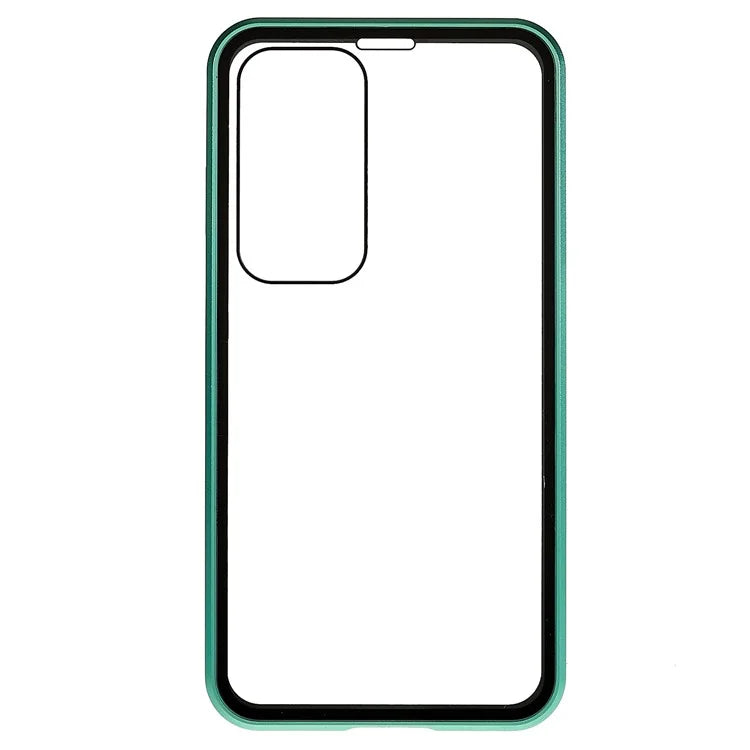 For Samsung Galaxy S24 Magnetic Case Double-Sided Tempered Glass Metal Frame Phone Cover