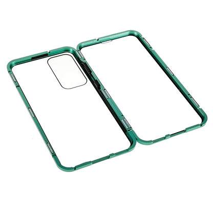 For Samsung Galaxy S24 Magnetic Case Double-Sided Tempered Glass Metal Frame Phone Cover