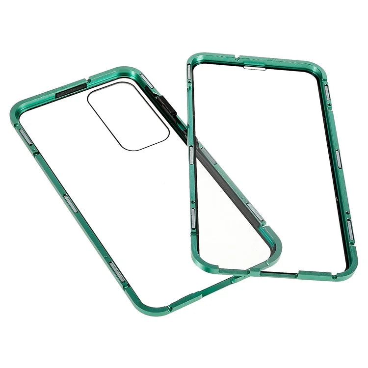 For Samsung Galaxy S24 Magnetic Case Double-Sided Tempered Glass Metal Frame Phone Cover