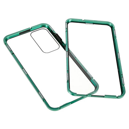 For Samsung Galaxy S24 Magnetic Case Double-Sided Tempered Glass Metal Frame Phone Cover