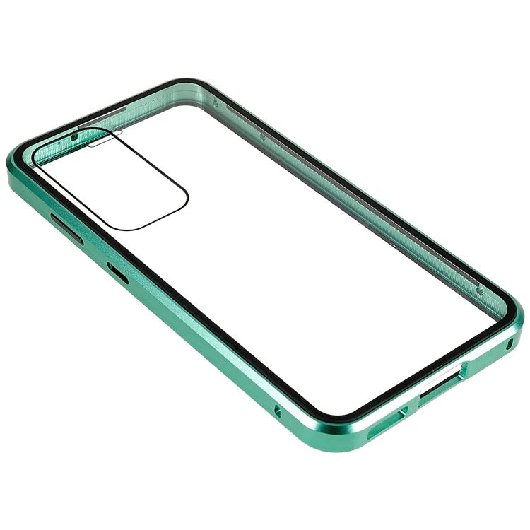 For Samsung Galaxy S24 Magnetic Case Double-Sided Tempered Glass Metal Frame Phone Cover