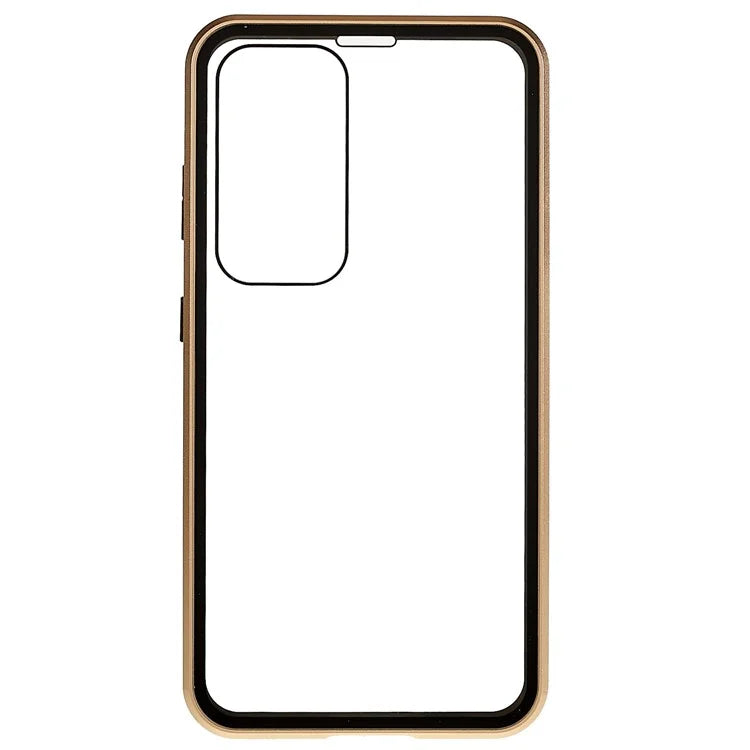 For Samsung Galaxy S24 Magnetic Case Double-Sided Tempered Glass Metal Frame Phone Cover