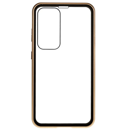 For Samsung Galaxy S24 Magnetic Case Double-Sided Tempered Glass Metal Frame Phone Cover