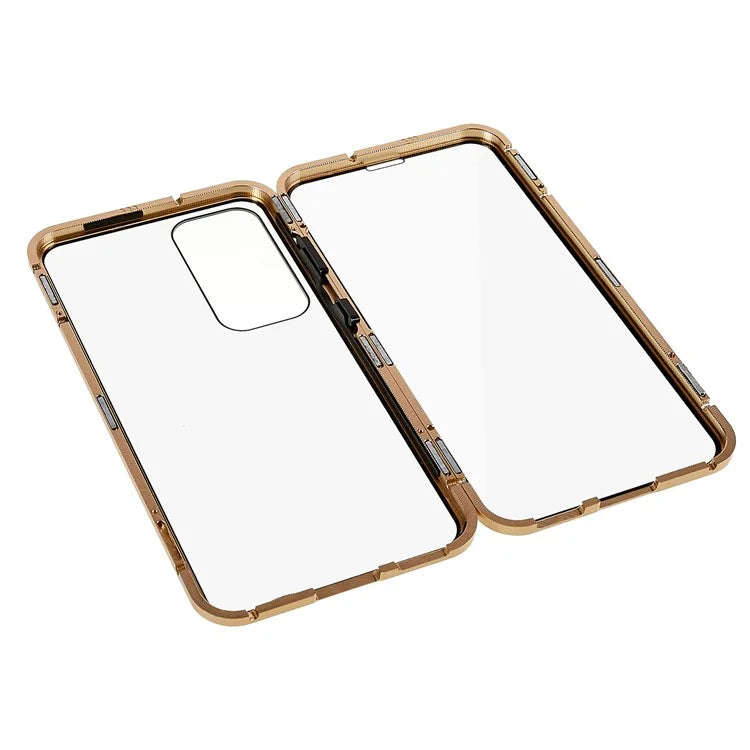 For Samsung Galaxy S24 Magnetic Case Double-Sided Tempered Glass Metal Frame Phone Cover