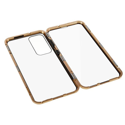 For Samsung Galaxy S24 Magnetic Case Double-Sided Tempered Glass Metal Frame Phone Cover