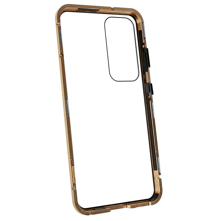 For Samsung Galaxy S24 Magnetic Case Double-Sided Tempered Glass Metal Frame Phone Cover