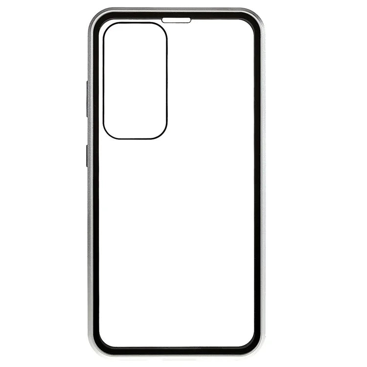For Samsung Galaxy S24 Magnetic Case Double-Sided Tempered Glass Metal Frame Phone Cover