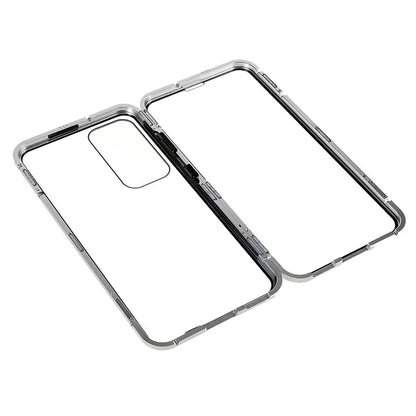 For Samsung Galaxy S24 Magnetic Case Double-Sided Tempered Glass Metal Frame Phone Cover