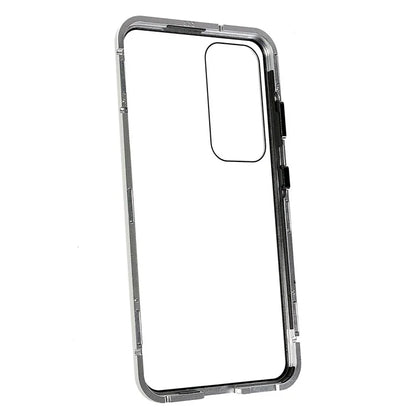 For Samsung Galaxy S24 Magnetic Case Double-Sided Tempered Glass Metal Frame Phone Cover