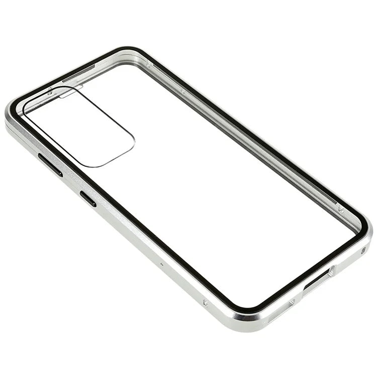For Samsung Galaxy S24 Magnetic Case Double-Sided Tempered Glass Metal Frame Phone Cover