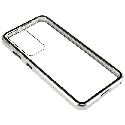 For Samsung Galaxy S24 Magnetic Case Double-Sided Tempered Glass Metal Frame Phone Cover