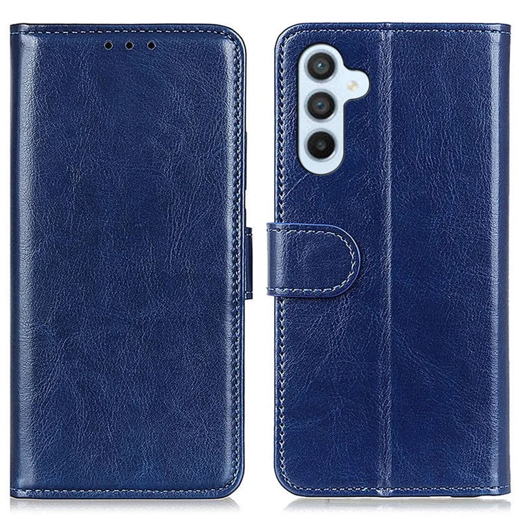 For Samsung Galaxy A55 5G Case Anti-Scratch Crazy Horse Texture PU Leather Phone Stand Cover