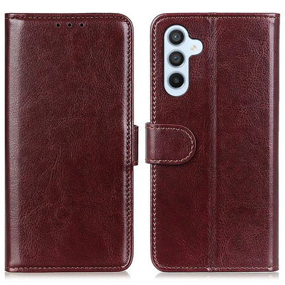 For Samsung Galaxy A55 5G Case Anti-Scratch Crazy Horse Texture PU Leather Phone Stand Cover