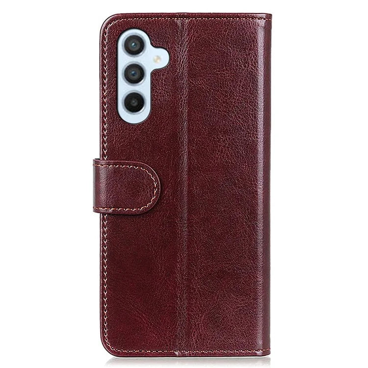 For Samsung Galaxy A55 5G Case Anti-Scratch Crazy Horse Texture PU Leather Phone Stand Cover
