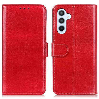 For Samsung Galaxy A55 5G Case Anti-Scratch Crazy Horse Texture PU Leather Phone Stand Cover