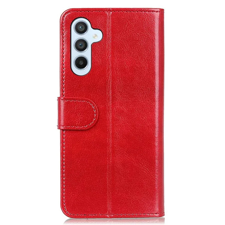 For Samsung Galaxy A55 5G Case Anti-Scratch Crazy Horse Texture PU Leather Phone Stand Cover