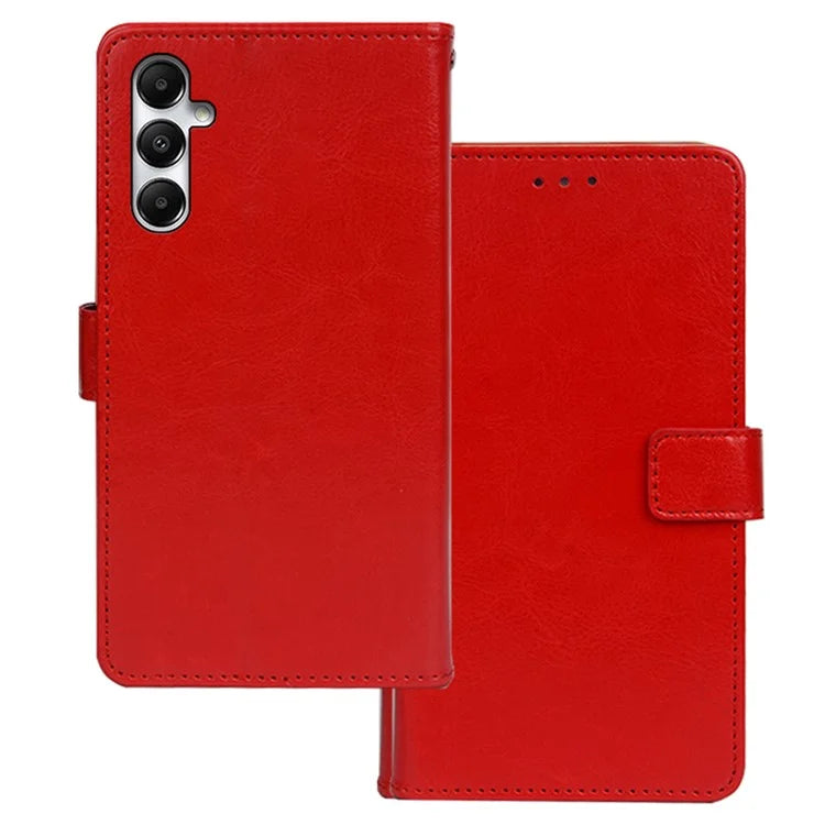 IDEWEI For Samsung Galaxy A55 5G Leather Phone Case Crazy Horse Texture Wallet Stand