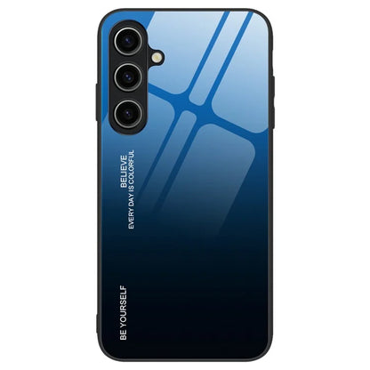 For Samsung Galaxy A55 5G Cell Phone Case Gradient Color TPU+PC+Tempered Glass Back Shell
