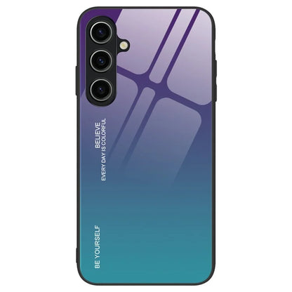 For Samsung Galaxy A55 5G Cell Phone Case Gradient Color TPU+PC+Tempered Glass Back Shell