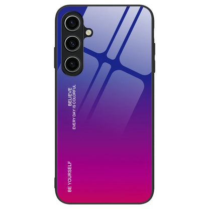 For Samsung Galaxy A55 5G Cell Phone Case Gradient Color TPU+PC+Tempered Glass Back Shell