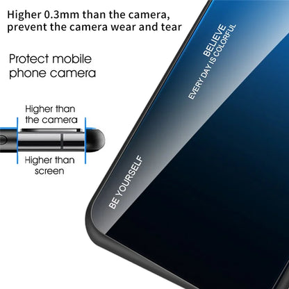 For Samsung Galaxy A55 5G Cell Phone Case Gradient Color TPU+PC+Tempered Glass Back Shell