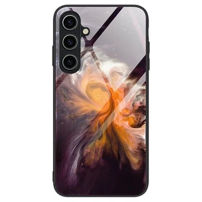 For Samsung Galaxy A55 5G Case Marble Painted TPU+PC+Tempered Glass Protective Cover
