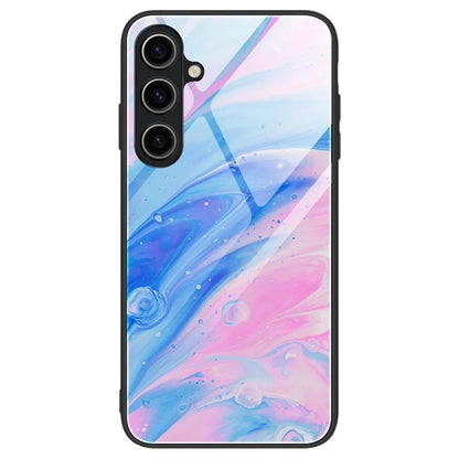For Samsung Galaxy A55 5G Case Marble Painted TPU+PC+Tempered Glass Protective Cover
