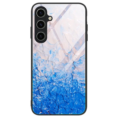 For Samsung Galaxy A55 5G Case Marble Painted TPU+PC+Tempered Glass Protective Cover