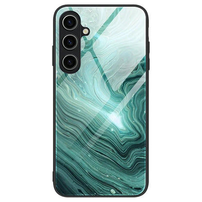 For Samsung Galaxy A55 5G Case Marble Painted TPU+PC+Tempered Glass Protective Cover