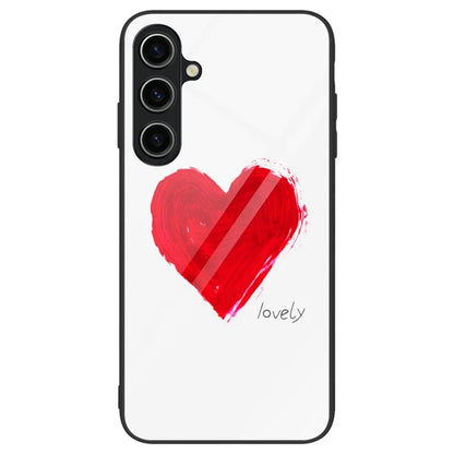 For Samsung Galaxy A55 5G Cell Phone Case Drop-proof TPU+PC+Tempered Glass Printed Pattern Cover