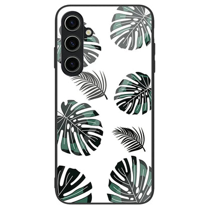 For Samsung Galaxy A55 5G Cell Phone Case Drop-proof TPU+PC+Tempered Glass Printed Pattern Cover