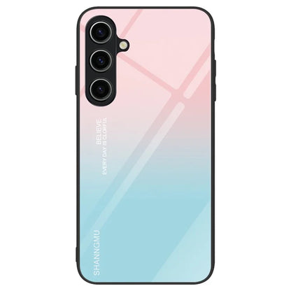 For Samsung Galaxy A55 5G Cell Phone Case Drop-proof TPU+PC+Tempered Glass Printed Pattern Cover