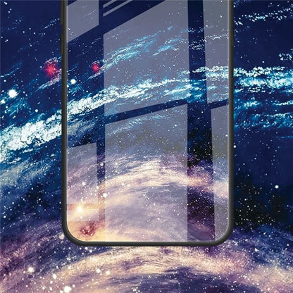 For Samsung Galaxy A55 5G Cell Phone Case Drop-proof TPU+PC+Tempered Glass Printed Pattern Cover