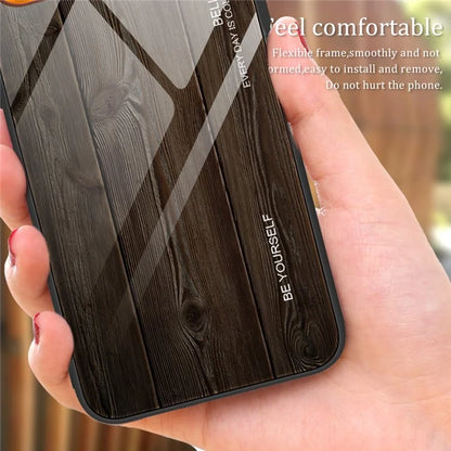 For Samsung Galaxy A55 5G Case Wood Texture Tempered Glass+TPU Protective Cover