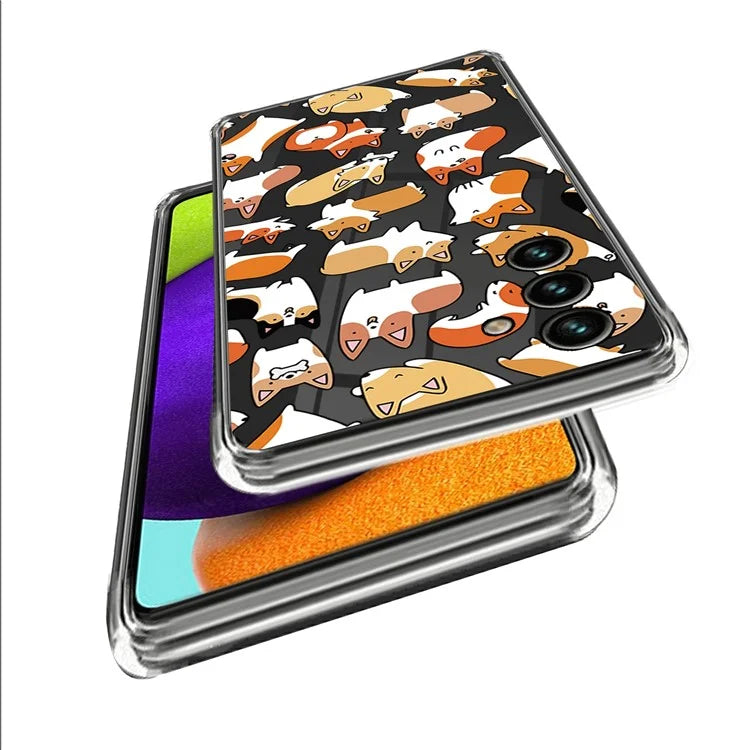 For Samsung Galaxy A55 5G Cell Phone Case Pattern Printing Shockproof TPU Protective Shells Sticker