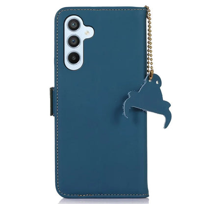 For Samsung Galaxy A55 5G Case Wallet Genuine Cow Leather RFID Blocking Protective Cover